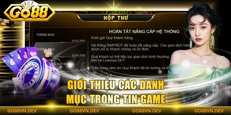 Giới thiệu các danh mục trong tin game