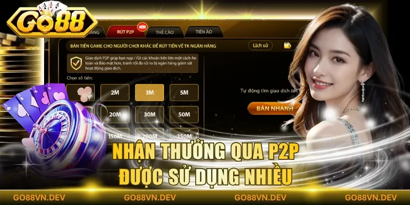 Nhận thưởng qua P2P được sử dụng nhiều Nhận thưởng qua P2P được sử dụng nhiều