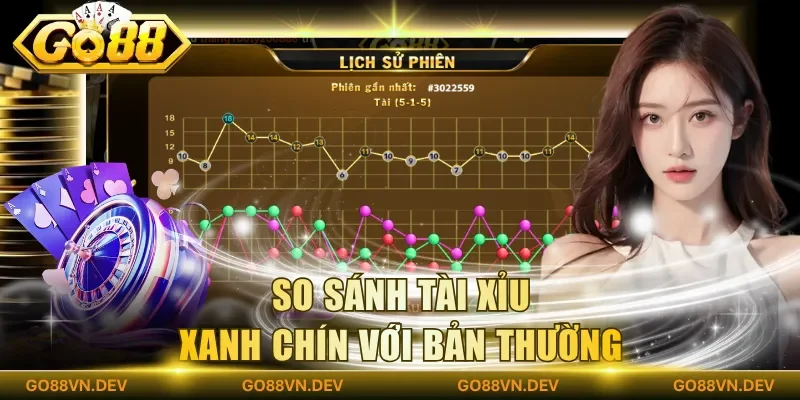 So sánh tài xỉu xanh chín với bản thường
